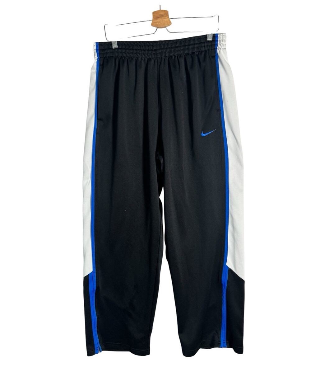 Nike Dri-FIT Mens Retro Track Warm Up Pants Black Blue Ankle Zip Athleisure XXL